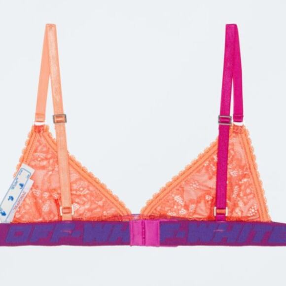 Off White Lace bra Salmon pink M - Picture 7 of 12